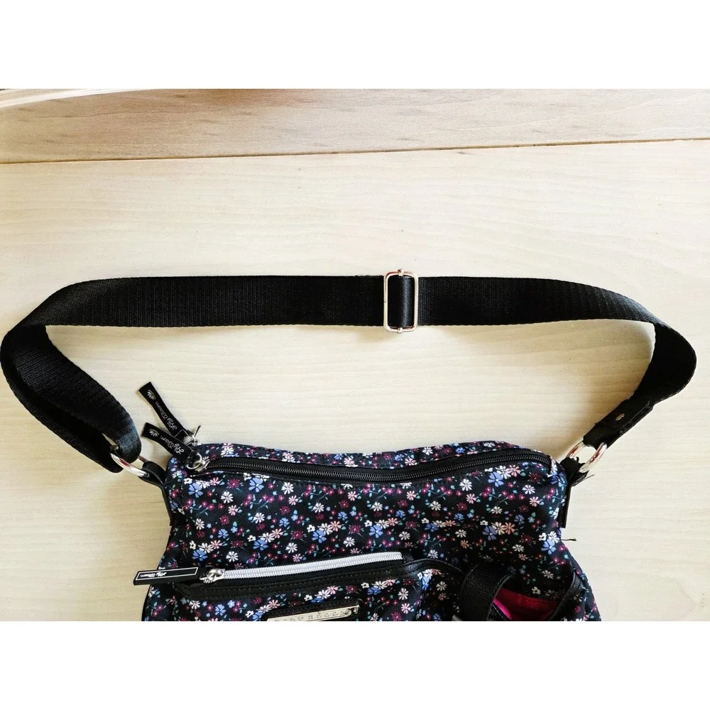 Lily Bloom Ditsy Daisy Delight Floral Crossbody Hobo Purse Bag 'Kara Coho'